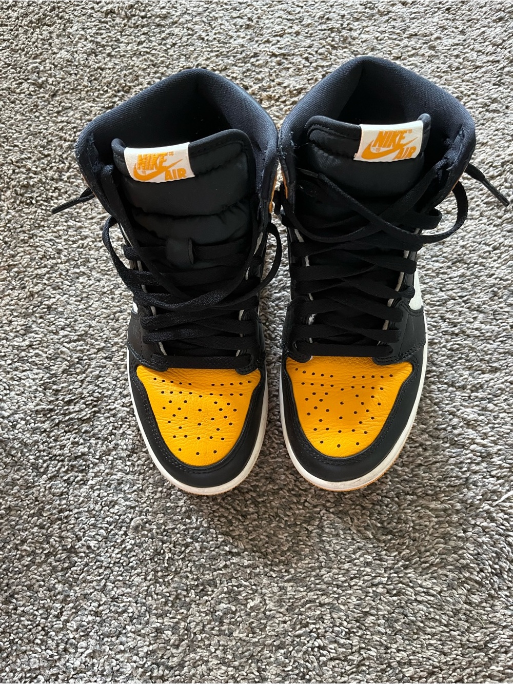 Nike Kids High-Top Sneakers in Black and Yellow